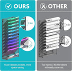 samstar 12 Tier Wall File Organizer, Hanging Wall Mount File Holder Paper - Image 4