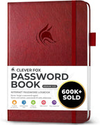 Clever Fox Password Book with alphabetical tabs. Internet Address Organizer by CleverFox