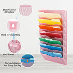 EASEPRES 8 Pocket Mesh Hanging Wall File Organizer, Wall Mounted Mail Paper - Image 3