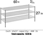 Regal Altair 21" Deep x 60" Wide x 27" Height Wire Shelving Kit | 3-Tier | NSF - Image 3