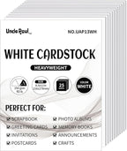 8.5'' x 11'' White Cardstock - 92lb Double-sided Cover Card Stock Heavyweight by UnclePaul