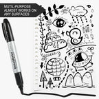 Dabo&Shobo Permanent Markers Jumbo Size, Bullet Tip, Large Black Permanent - Image 6