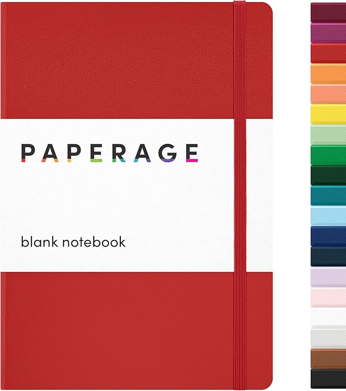 PAPERAGE Blank Journal Notebook, 160 Pages, Medium 5.6 in x 8 in by PAPERAGE