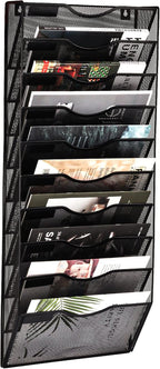 EASEPRES 10 Pocket Mesh Hanging Wall File Organizer, Wall Mounted Mail Paper by EASEPRES