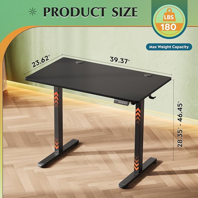DEVAISE 48 x 24 Inches Standing Desk, Whole-Piece Desktop Electric Standing Desk - Image 3