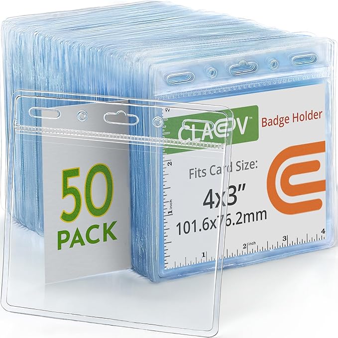 Claev - Horizontal Flexible and Tear Resistant Card Protector - Clear, 4x3 Inch by Claev