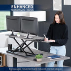 VIVO 36 inch Desk Converter, K Series, Height Adjustable Sit to Stand Riser - Image 4