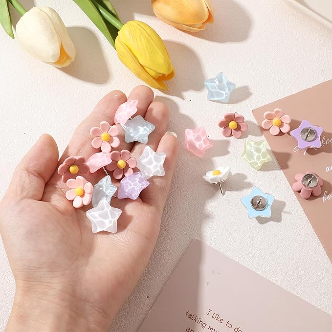Sibba Thumb Tacks 30 PCS Colorful Cute Push Pins - Image 2