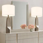White Linen Lampshades Set of 2 Large, Drum Lamp Shade 16" Top x 16" Bottom x - Image 8