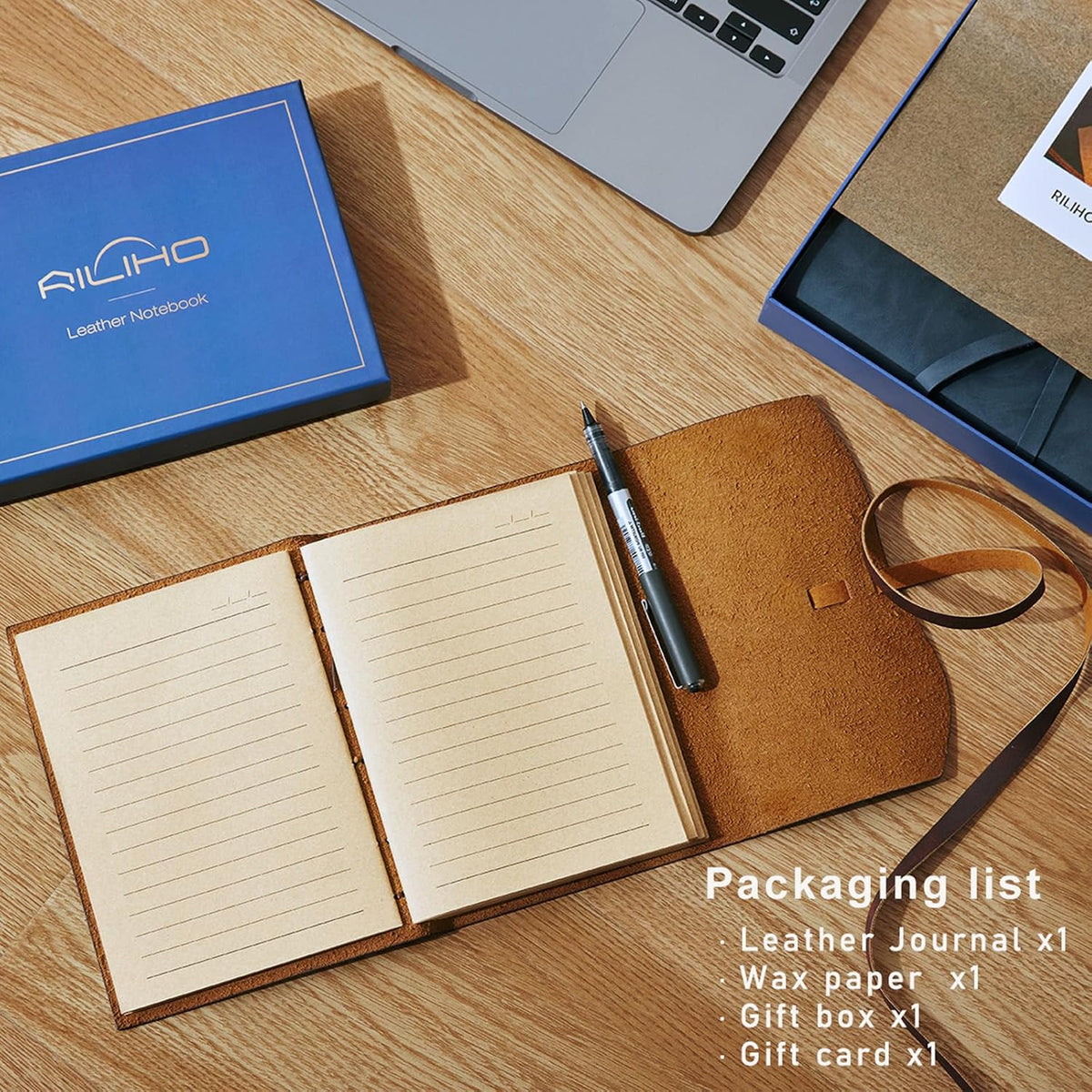 RILIHO Leather Journal Notebook - Genuine Leather Journals for Writing 8x10 I...