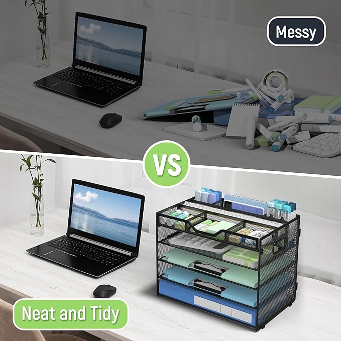 Docnest 5 Tier Mesh Desk Organizer- Letter Tray - Image 2