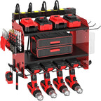 CFMASTER Power Tool Organizer Wall Mount wtih Charging Station, 4 Drill Holder by CFMASTER