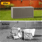 Decksplore Outdoor Storage Box Waterproof, Lockable Resin 80 Gallon Deck Box - Image 6