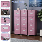 METAN 4 Drawer File Cabinet on Wheels, Lockable Metal Filing Cabinet - Image 4