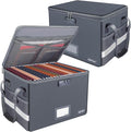 ENGPOW File Box with Lock, Fireproof Document Box with Pockets, Collapsible by ENGPOW