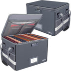 ENGPOW File Box with Lock, Fireproof Document Box with Pockets, Collapsible by ENGPOW