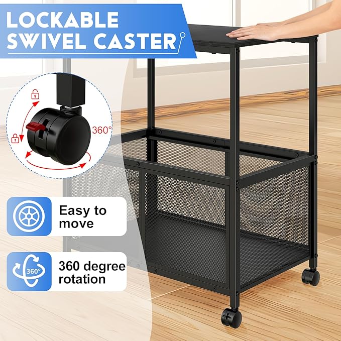 Sbanmao Rolling File Cart, Mobile Hanging File Cabinet - Image 9