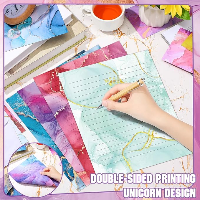 TaoBary 160 Pcs Stationery Paper Set 50 Double Sided Stationery Papers - Image 3
