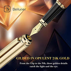 BEILUNER 316 Fountain Pen, Stunning Luxury Rosewood, 24K Gilded Nib, Gorgeous - Image 4
