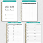 2027-2031 Monthly Planner, 5 Year Monthly Planner/Calendar 20276-2031, 60-Month Jan 2027 – Dec 2031, 9" x 11", Tabs, Double-Side Pocket, Holidays, Thick Paper, Polypropylene Cover - Black