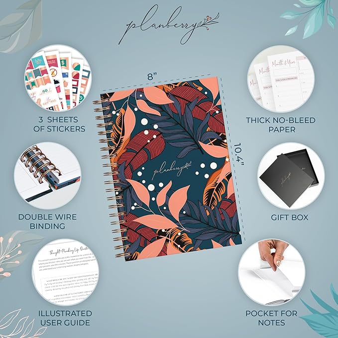 PLANBERRY Large Hourly Schedule Planner Premium – Undated Organizer - Image 2
