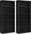 VASAGLE Set of 2 Bookshelves, 23.6 Inches Wide, 5-Tier Open Bookcases by VASAGLEbySONGMICSHOME
