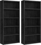 VASAGLE Set of 2 Bookshelves, 23.6 Inches Wide, 5-Tier Open Bookcases by VASAGLEbySONGMICSHOME