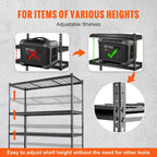 vevor storage shelving unit 5-tier adjustable 2000 lbs on a desk or shelf