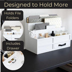 BLU MONACO | White Desktop Organizer - Image 4