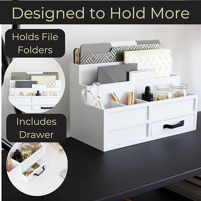 BLU MONACO | White Desktop Organizer - Image 4