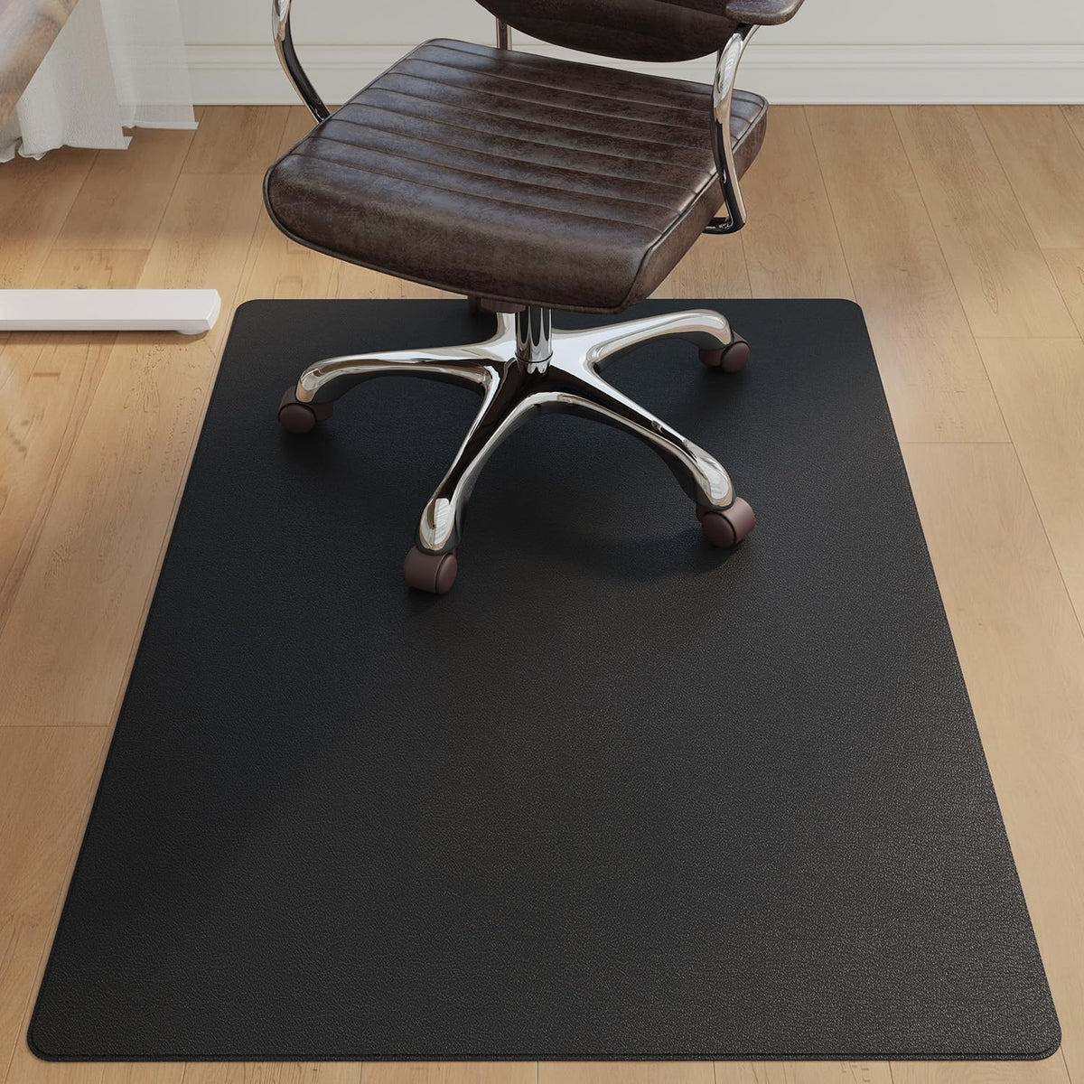 Color&Geometry Anti Scratch Ultra Thin Leather Chair Mat for Hard Floor P...