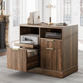 3 drawer file cabinet, fluted wood lateral filing, main product view