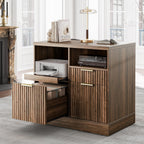 3 drawer file cabinet, fluted wood lateral filing, main product view
