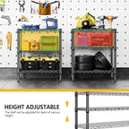 M MZG 750 lbs 3 Tier Shelf Metal Storage Shelves Wire Rack Closet Organizers - Image 8