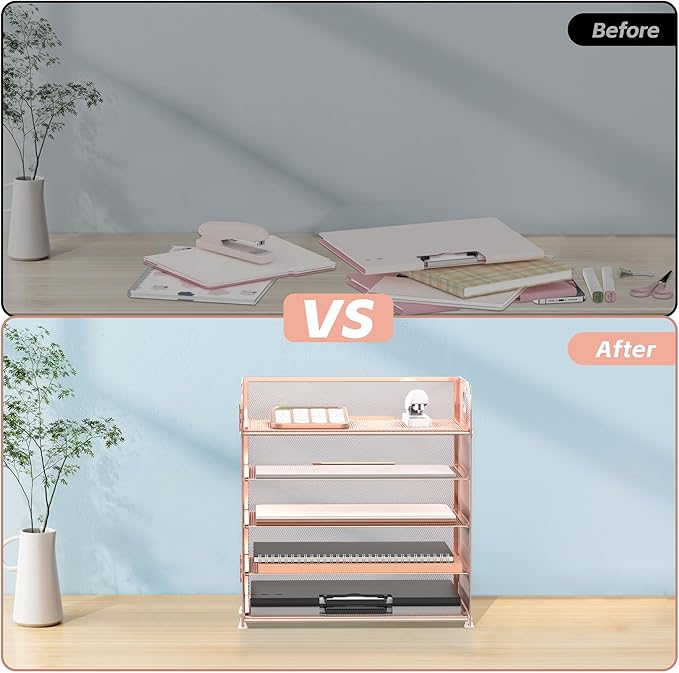 Supeasy 5 Trays Paper Organizer Letter Tray - Image 6