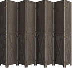 Cozy Castle Wood Room Divider, 8 Panels Folding Privacy Screen, 66.9'' Wall - Image 8