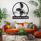 Custom Mermaid Metal Sign, Personalized Mermaid Name metal Signs, Mermaid Wall - Image 3