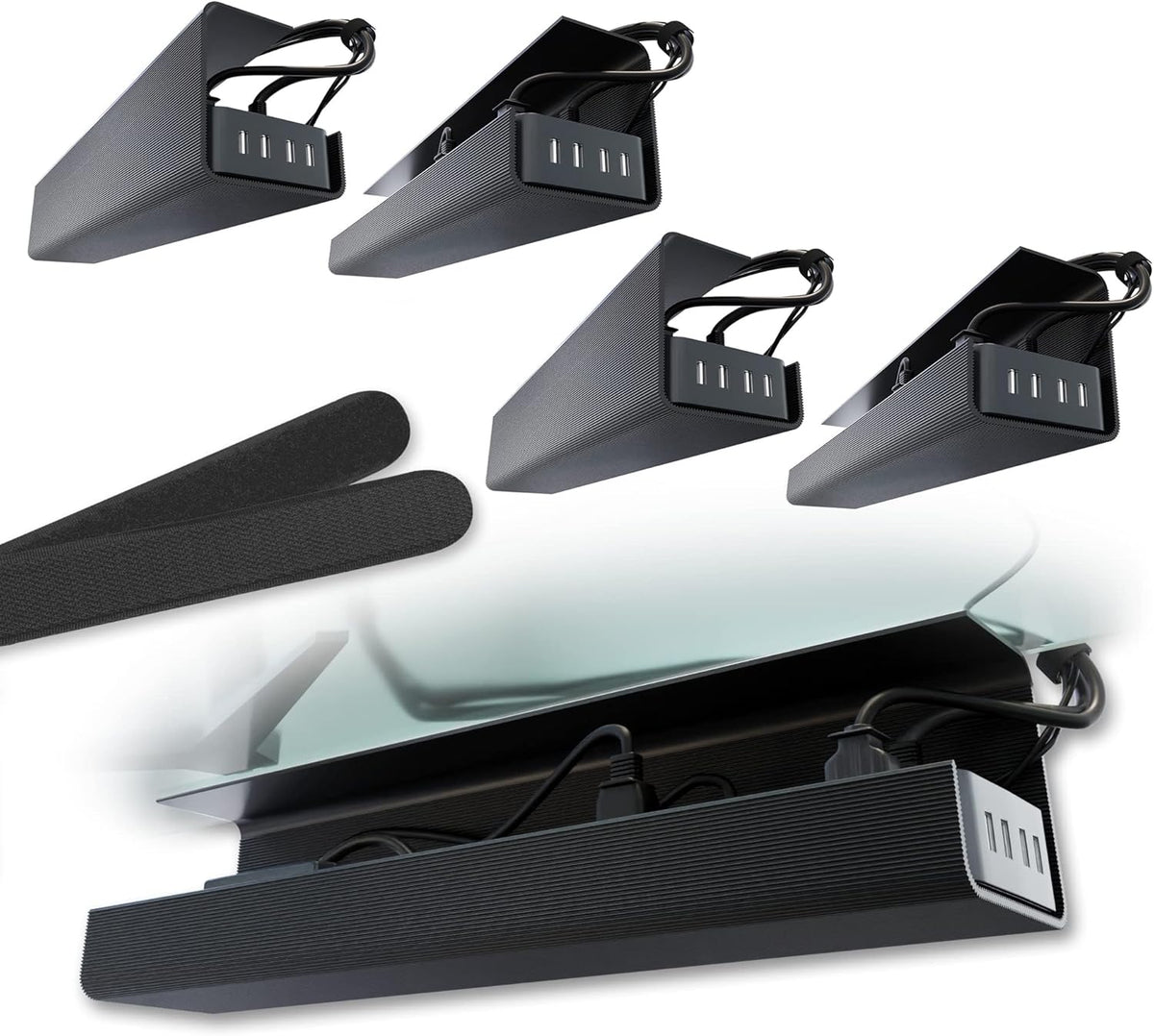 No-Screw Under Desk Cable Management Tray