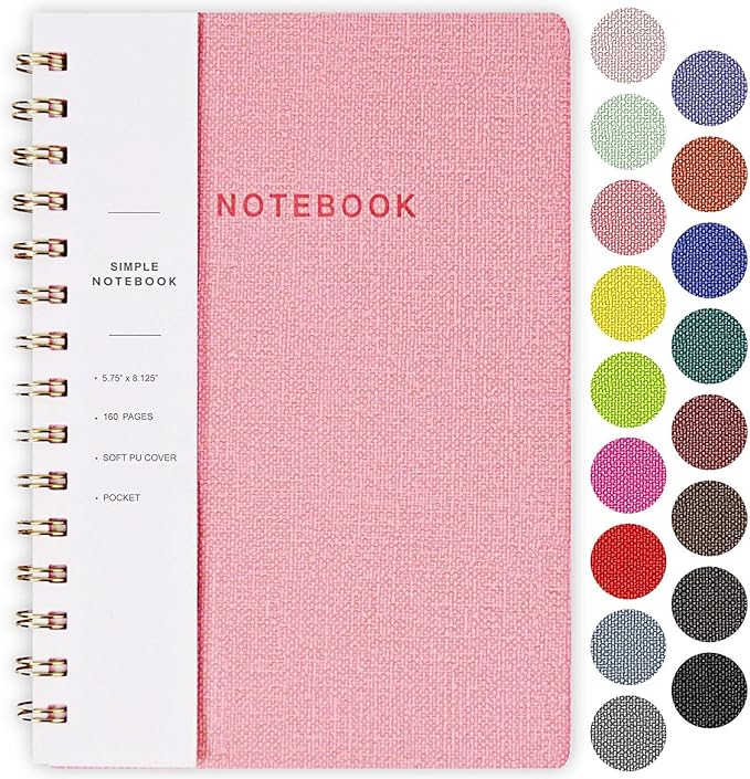 Oneirom Spiral Notebook, PU Leather Cover Business Journal, Twin-Wire Binding by Oneirom