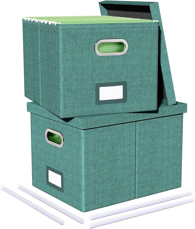 2 Pack File Storage Organizer, Document Organizer, Portable File Box by Oterri