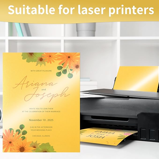 25 Sheets Gold Shimmer Cardstock 8.5 x 11Inch Metallic Card Stock 250GSM/92LB - Image 4