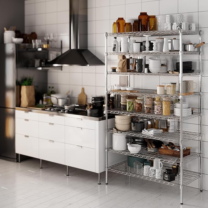 Regal Altair 21" Deep x 42" Wide x 74" Height Wire Shelving Kit | 8-Tier | NSF - Image 4