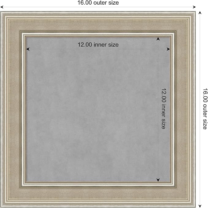Amanti Art Silver Framed Magnetic Board 16x16 X-Small Vision Board - Image 4