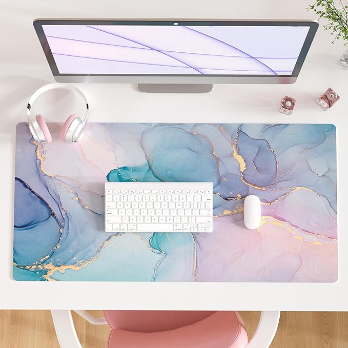 QIYI Large Mouse Pad, PU Leather Desk Mat by QIYI