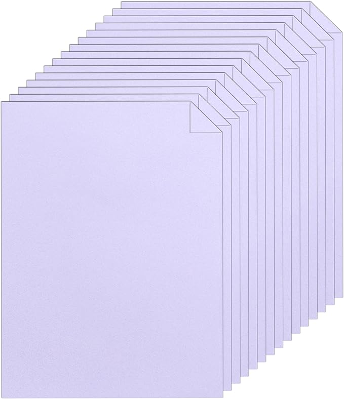 Silunkia 120 Sheets Light Purple Cardstock 8.5 x 11 Certificate Paper, 92lb by Silunkia