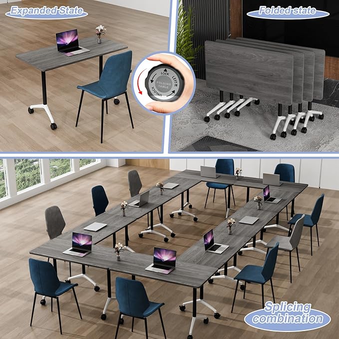 Conference Table Flip Top Mobile Conference Room Tables, Folding Conference - Image 2