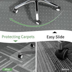 Office Chair Mat for Carpet 36" x 48" Clear PVC Rectangular | Computer Desk Chair Mat, Rolling Carpet Chair Mats with Non-Slip Studded, Carpet Protector for Home Office Low Pile Carpet