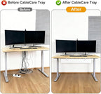 Oxford Cloth Under Desk Cable Management Tray, No-Drill 36" Desk Cable - Image 9