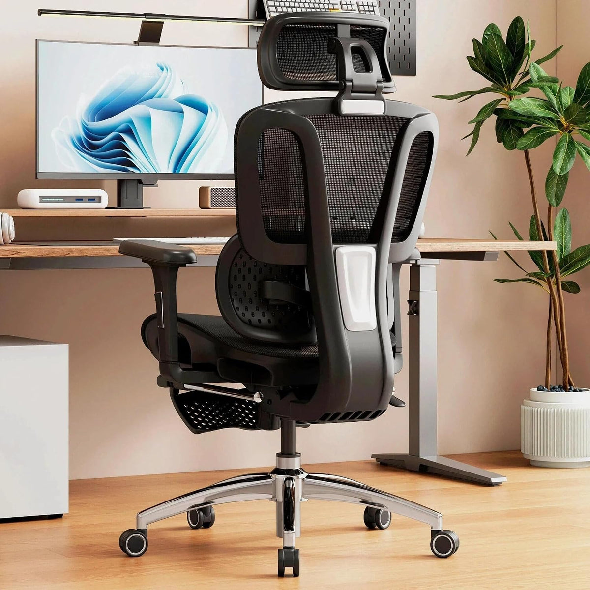 Vonesse Ergonomic Office Chair with Footrest, Desk Chairs with Dynamic Lumbar...