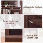 RWYHG 43" Walnut Tall Bookshelf Set of 3, 3-Tier Thick Wooden Book Shelf - Image 5